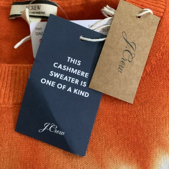 J crew Tie Dye Cashmere Sweater Orange Printed XS - Picture 6 of 10